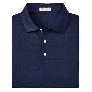 PETER MILLAR Mens Delos Paisley Performance Jersey Polo Shirt Golf M, L, XL NWT